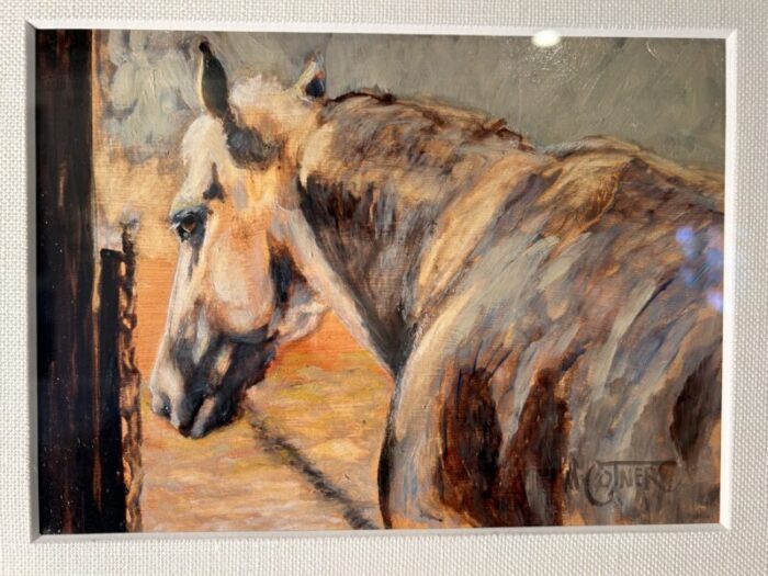 2000s original oil painting pinto shadows 5 equestrian by marlan cotner 9052