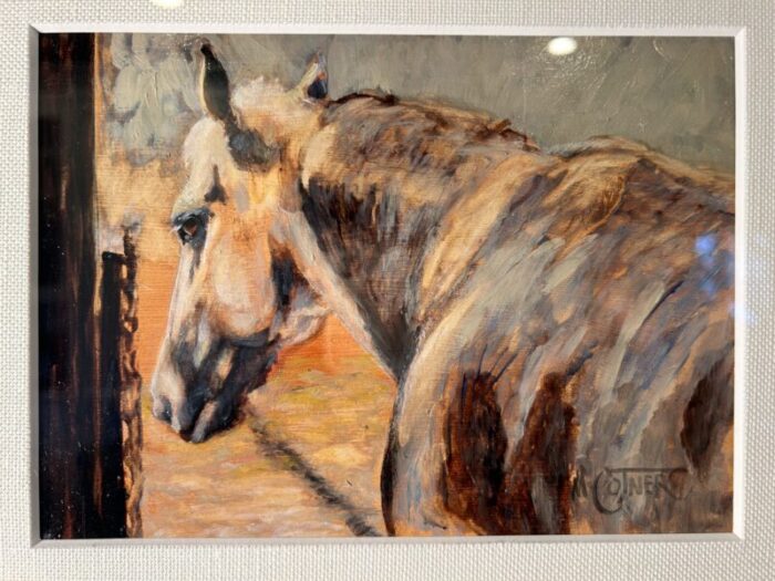 2000s original oil painting pinto shadows 5 equestrian by marlan cotner 9272