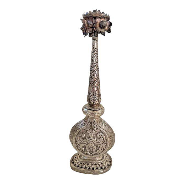 20th c indian silver mughal india rosewater perfume sprinkler spray antique india antique vintage 3647