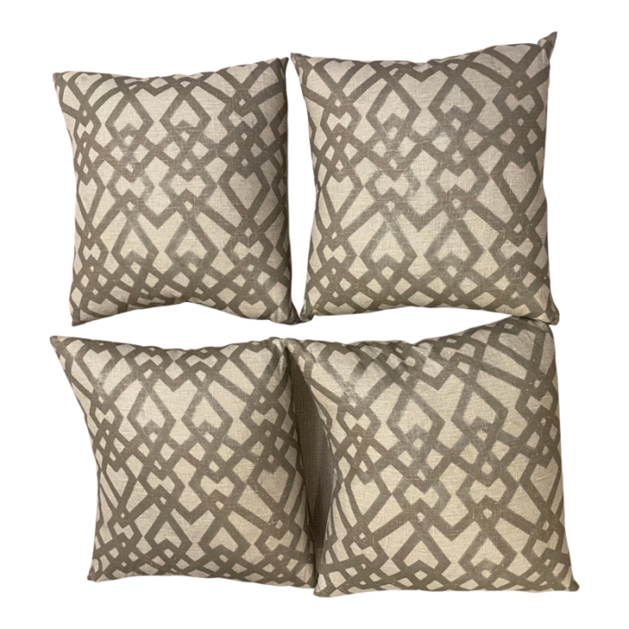 21st century abstract designer fabric pillows set of 4 0054