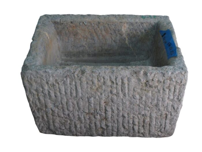 25 inch long hand chiseled stone trough 8421