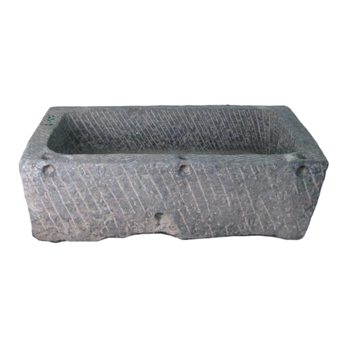 45 inch long hand chiseled stone trough 4126