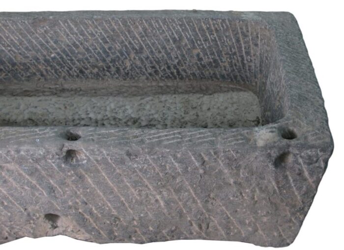 45 inch long hand chiseled stone trough 5296