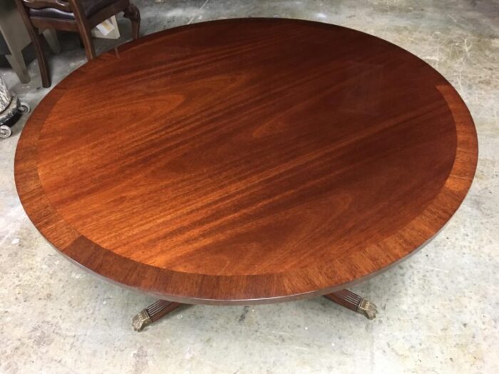 48 round mahogany georgian style accent foyer table by leighton hall showroom sample 1729