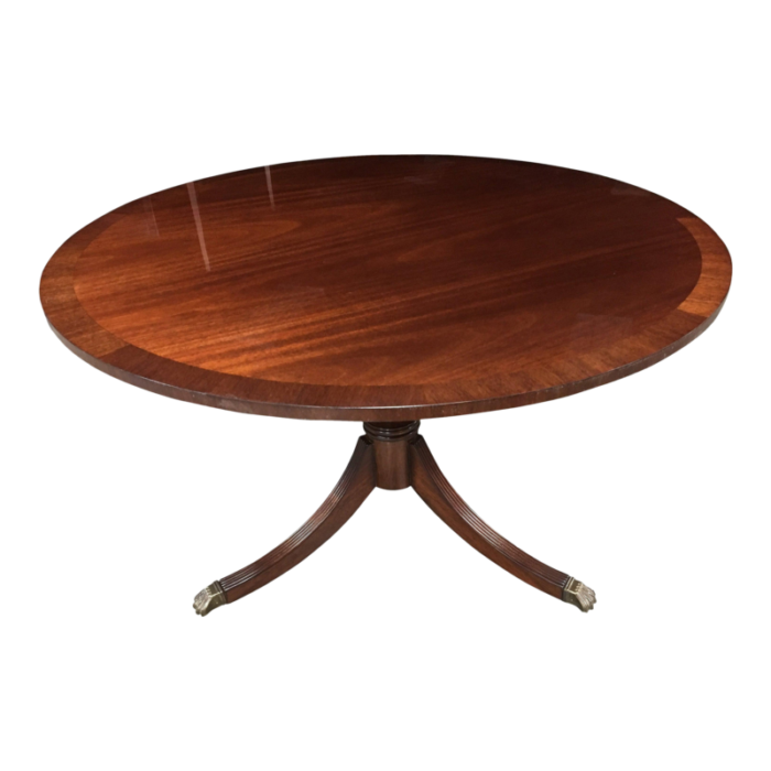 48 round mahogany georgian style accent foyer table by leighton hall showroom sample 9649