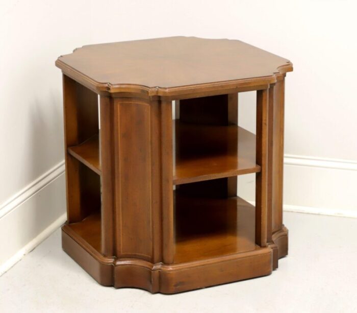 HENREDON Late 20th Century Walnut Accent Table with Shelves master