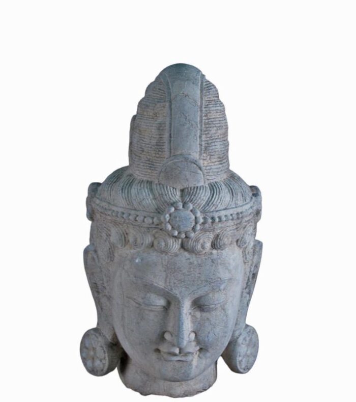 a stone statue of guanyin head 6248