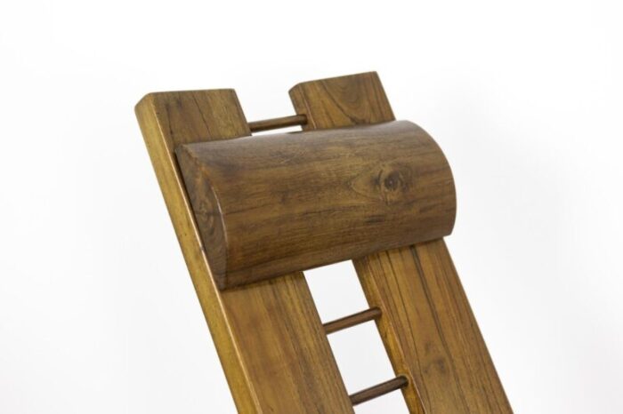 african style armchair in elm by marcel ramond 1980s 5