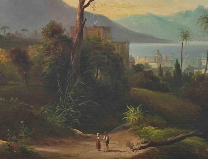 after camillo de vito view of the gulf of naples from capodimonte oil on canvas 19th century 4339