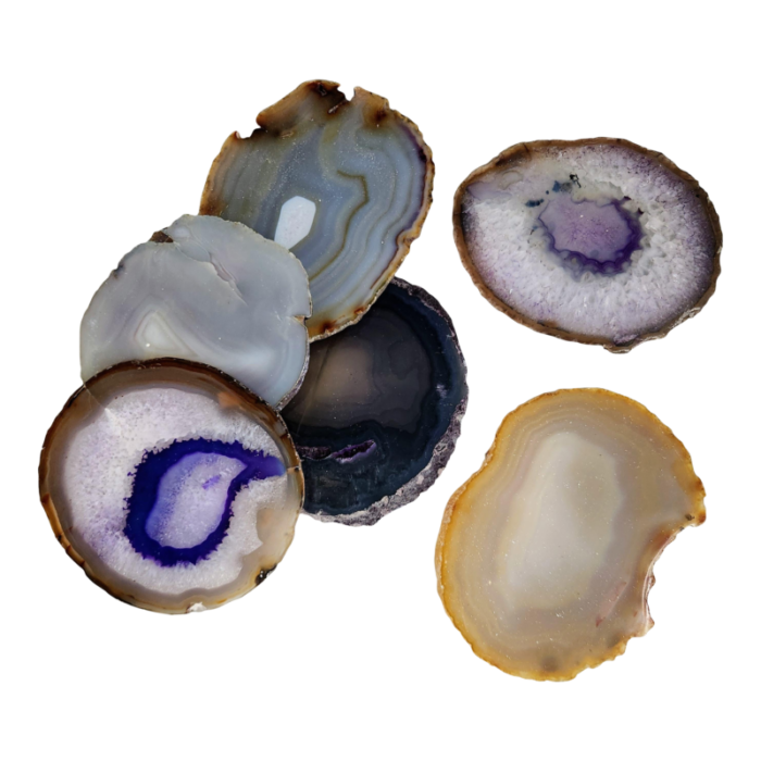 agate drink or plant coasters set of 6 8789