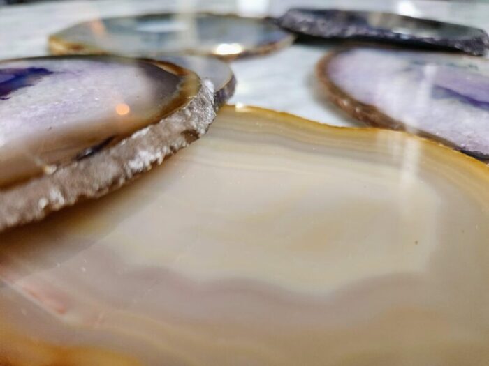 agate drink or plant coasters set of 6 8994