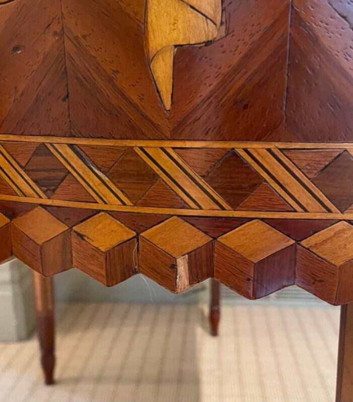 alfonso marina dominica ii inlaid wood demilune table 5934