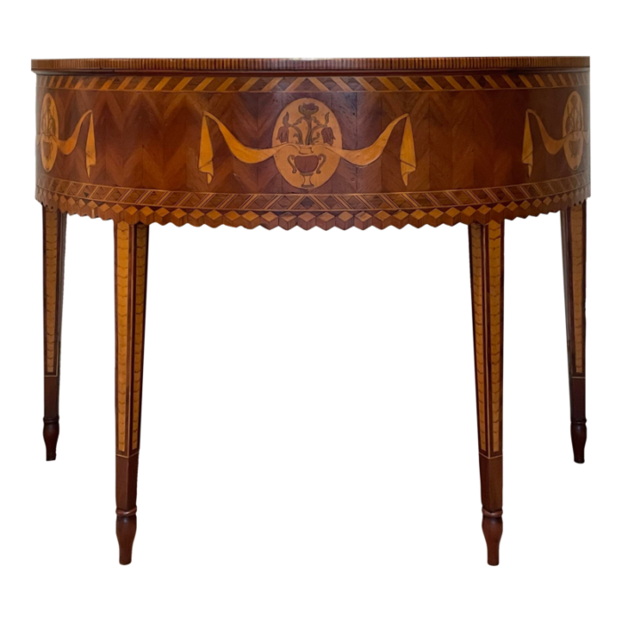 alfonso marina dominica ii inlaid wood demilune table 9987