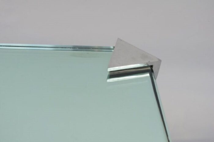 aluminium and mirrored coffee table 1980s 3