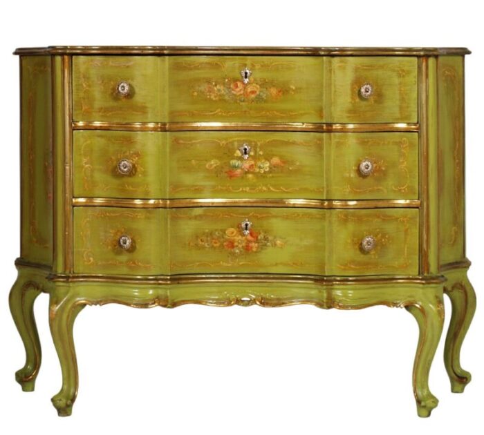 antique baroque style italian gilded chippendale dresser 1