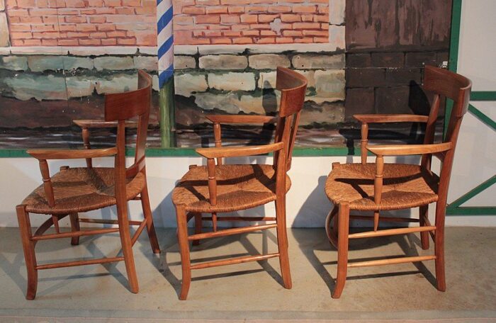 antique cherry armchairs set of 3 2