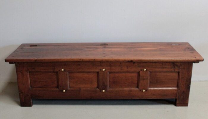 antique chestnut linen chest 1