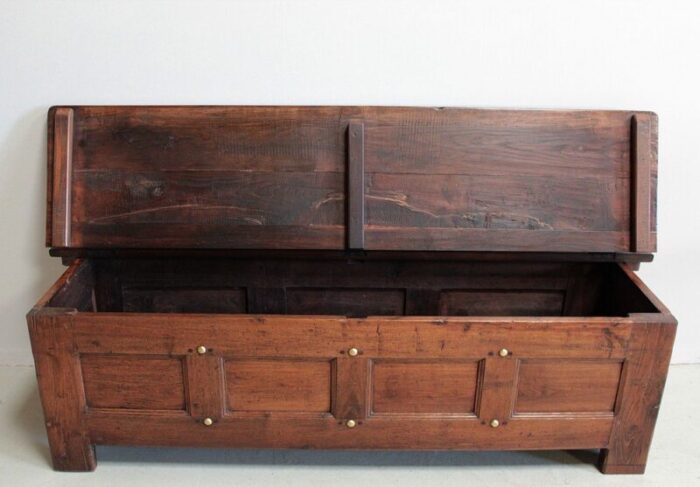 antique chestnut linen chest 5