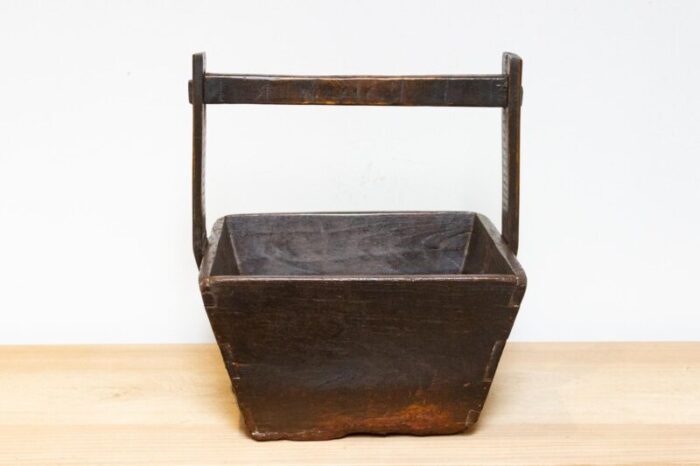 antique chinese vegetable wooden basket 4302