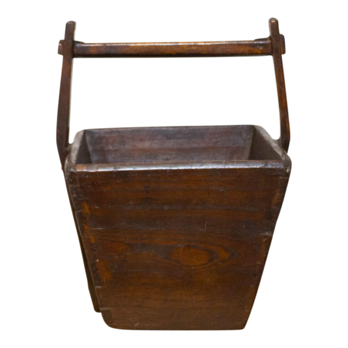 antique chinese wooden basket 8935