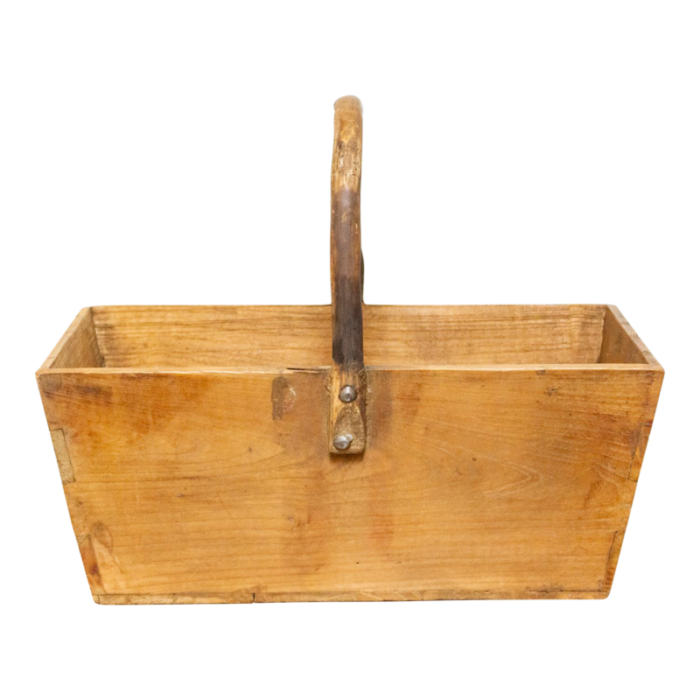 antique elm wood vegetable basket 0699