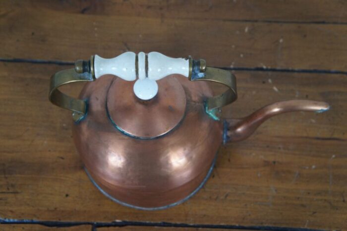 antique english george iii copper gooseneck bird spout coffee tea kettle 2743