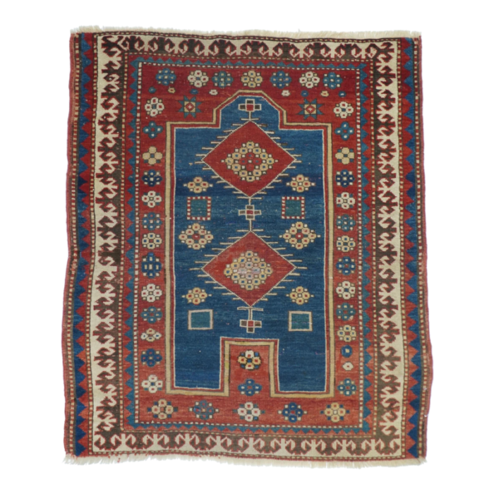 antique fachralo kazak rug 34 x 39 0719