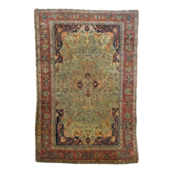 antique farahan sarouk rug 69 x 103 8329