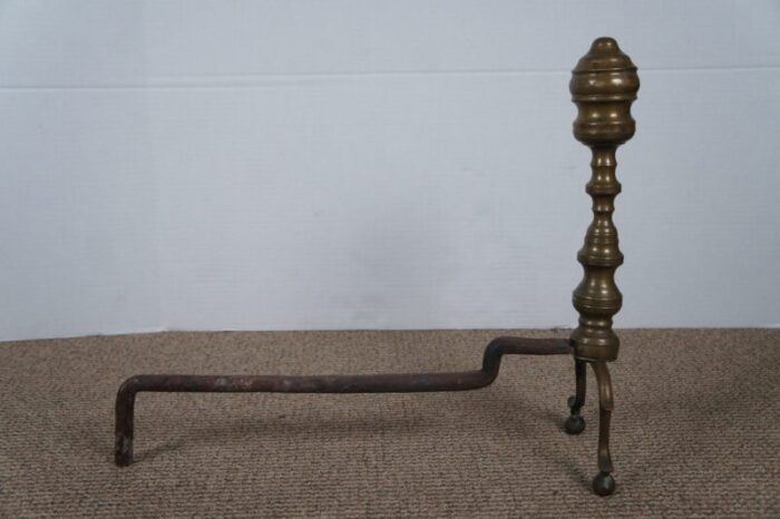 antique georgian colonial revival brass beehive fireplace andirons firedogs a pair 0911