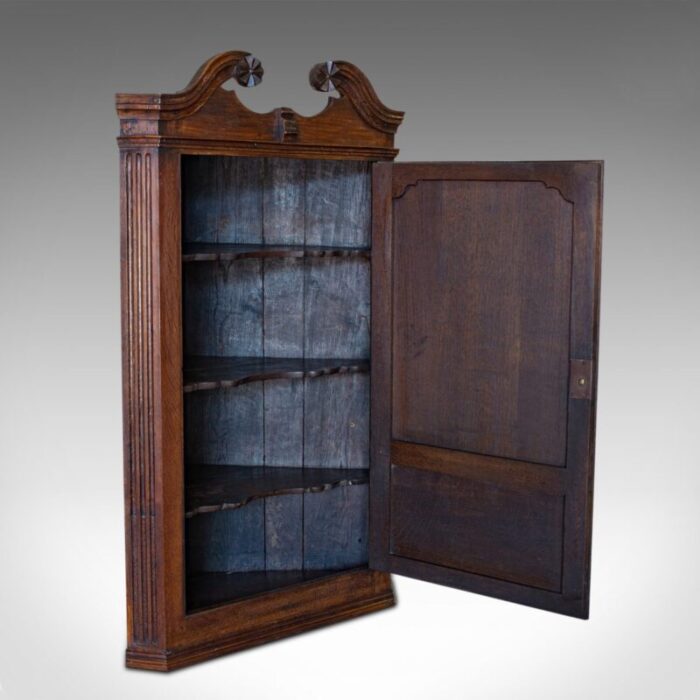 antique georgian english oak corner cabinet 1780s 2