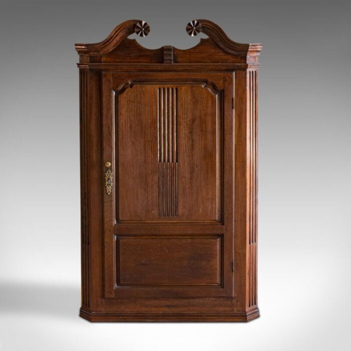 antique georgian english oak corner cabinet 1780s 3