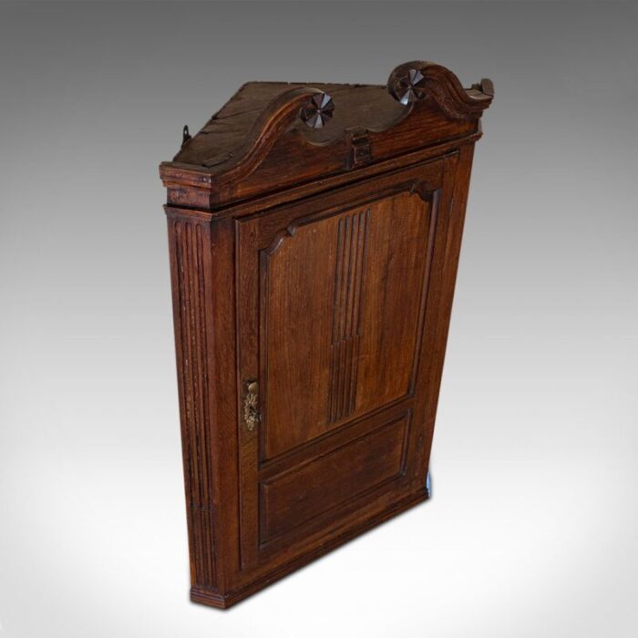 antique georgian english oak corner cabinet 1780s 8