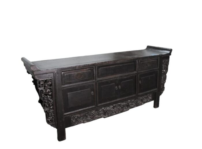 antique hand carved chinese sideboard 2075