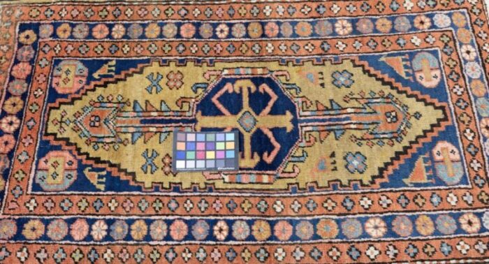 antique heriz rug 26 x 43 3099