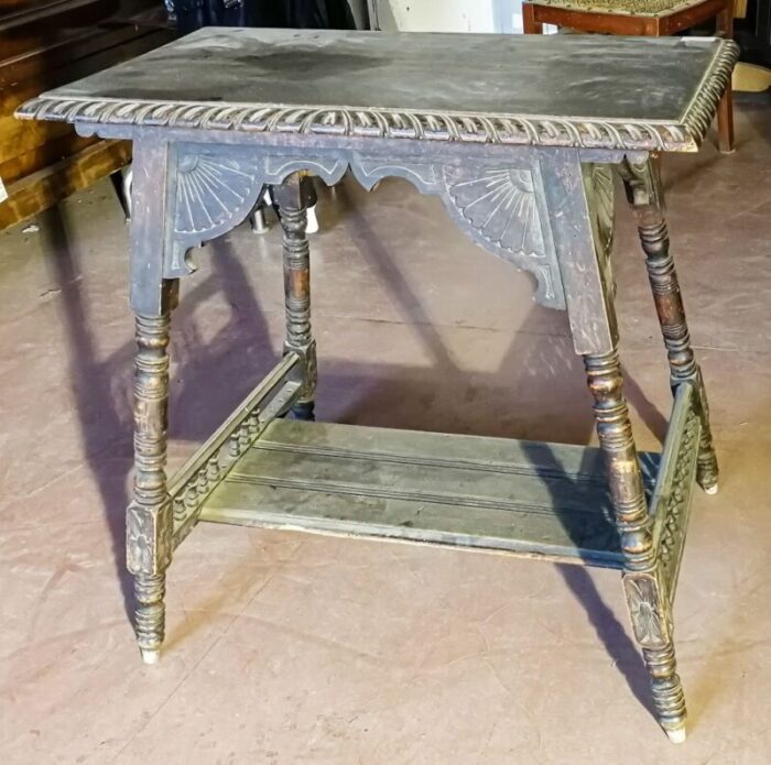 antique italian carved walnut coffee table 1890s 1