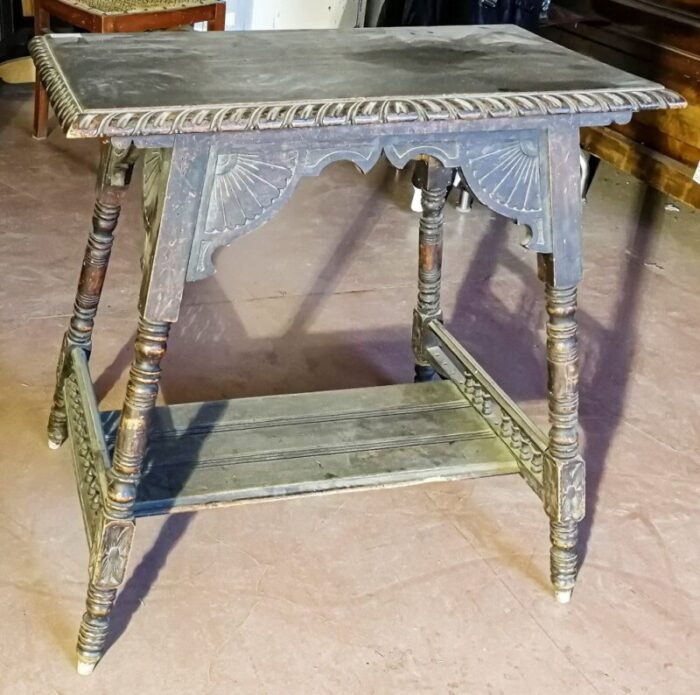 antique italian carved walnut coffee table 1890s 3