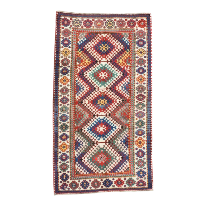 antique kazak borcholo rug 410 x 88 9036