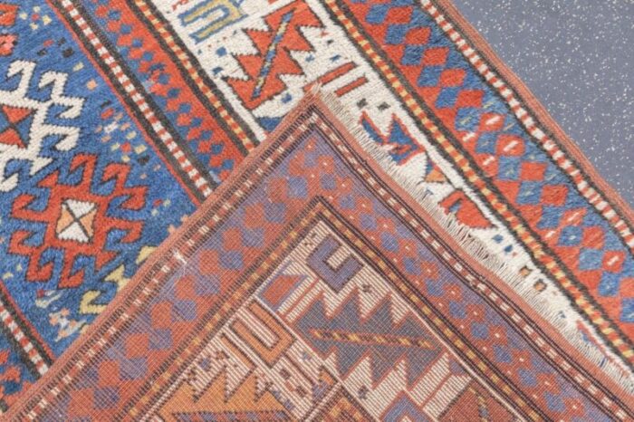 antique kazak rug 37 x 69 0356