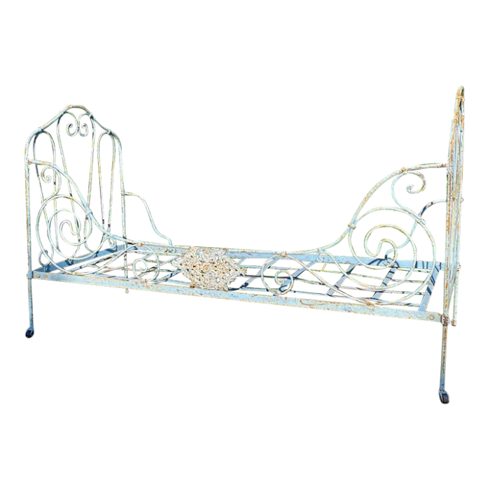 antique late 1800s french iron daybed 5392