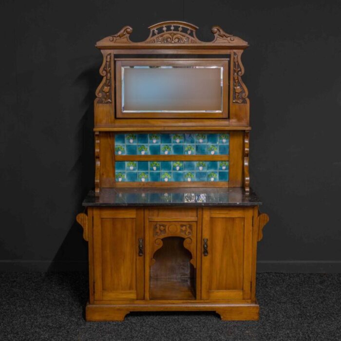 antique late victorian satin walnut washstand 1