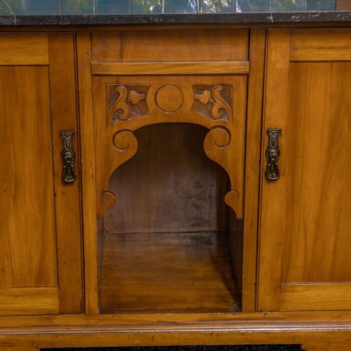 antique late victorian satin walnut washstand 11