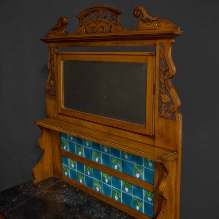 antique late victorian satin walnut washstand 20