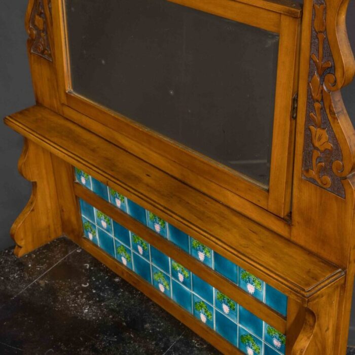 antique late victorian satin walnut washstand 7