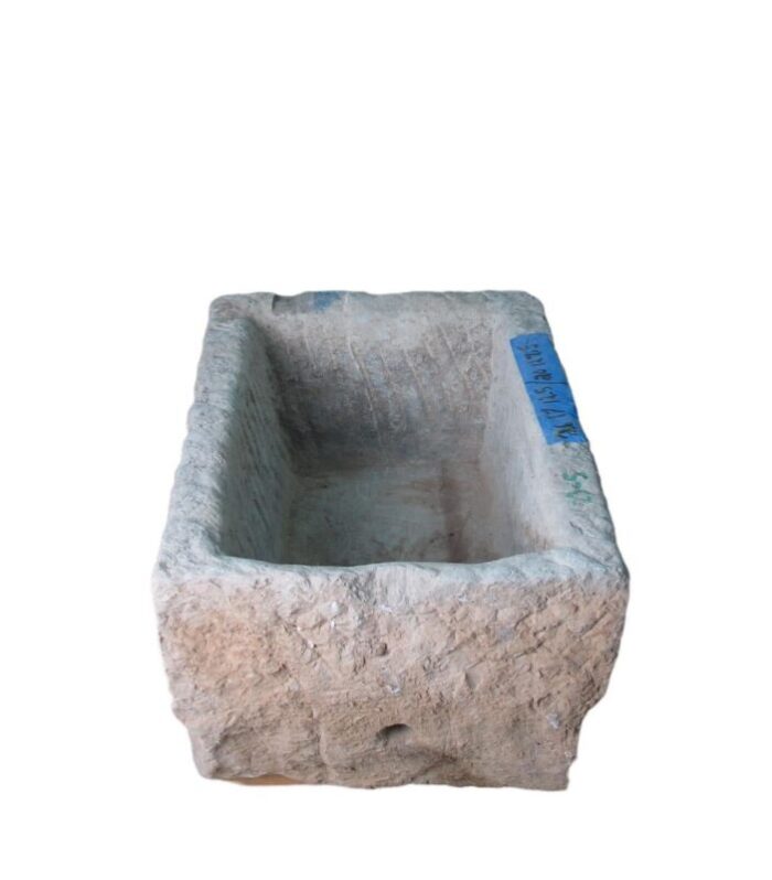 antique long hand chiseled stone trough 3462