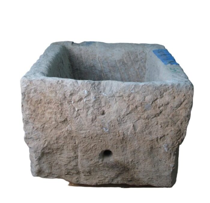 antique long hand chiseled stone trough 5829