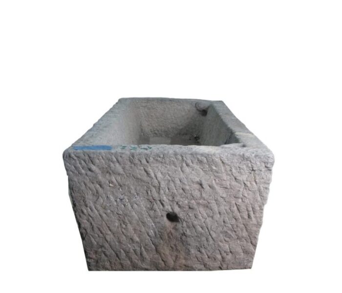 antique long hand chiseled stone trough 8309