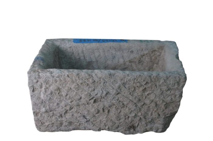 antique long hand chiseled stone trough 9073