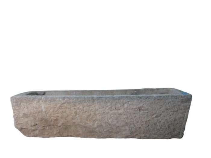 antique long hand chiseled stone trough 9141