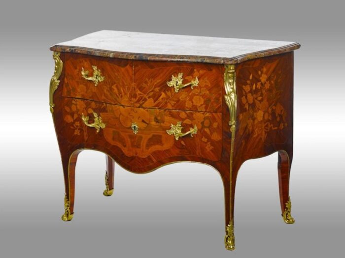 antique louis xv marquetry commode 1