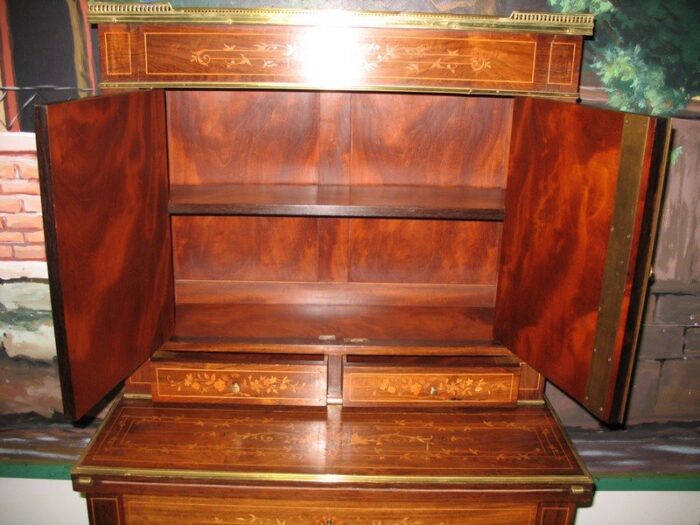 antique louis xvi style rosewood veneer desk 6